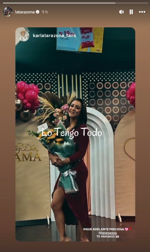 Karla Tarazona y su publicación en Instagram.