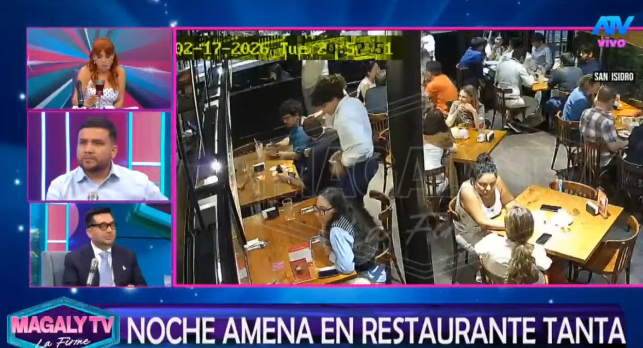 A las 10:13 p.m., Adrián Villar, Francesca Montenegro y dos personas adultas mayores se retiraron del restaurante.