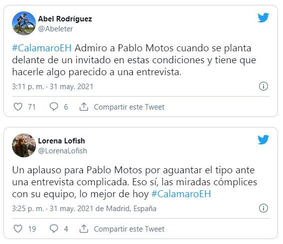 La reacción de las redes sociales sobre el comportamiento de Andrés Calamaro (Foto: Twitter)
