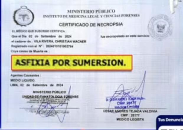 Certificado de necropsia