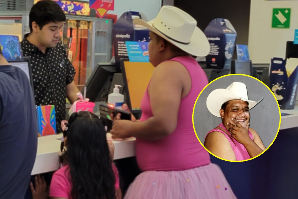 HISTORIA VIRAL | El hombre se mostró feliz de vestirse como Barbie para acompañar a su hija. (Foto: Eleazar Rodríguez)