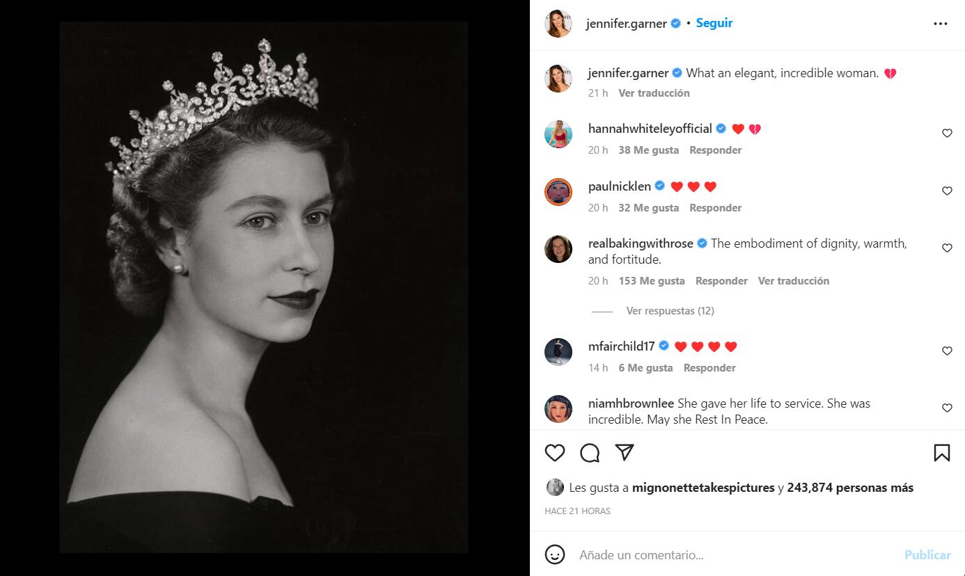 Publicación de Jennifer Garner en Instagram. (IG: @jennifer.garner)