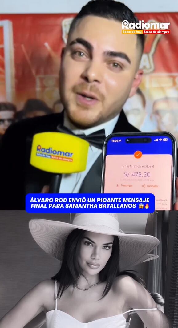 Cantante enseña váucher que le habría depositado a Samantha Batallanos. (@Instagram: radiomar)