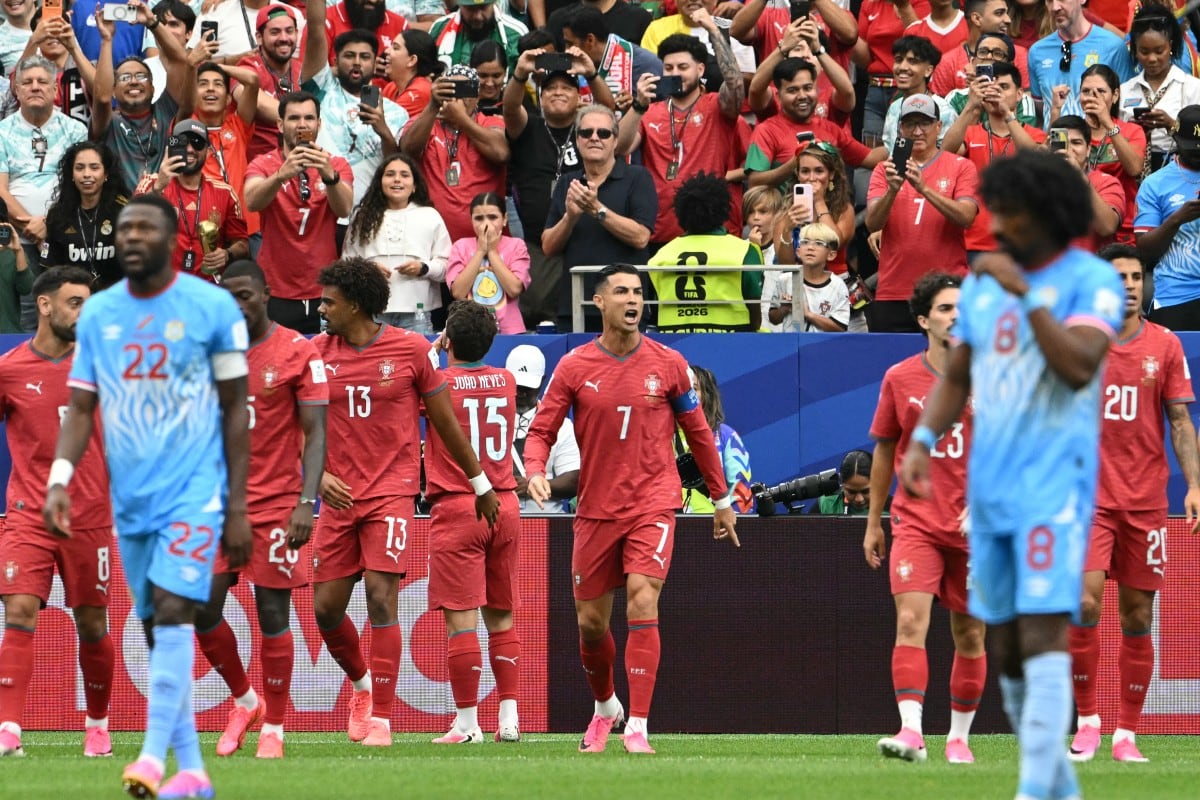 Cristiano Ronaldo festeja el primero de Portugal ante RDdel Congo (FOTO: AFP)