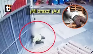 Vigilante pierde el brazo durante fatal accidente laboral: Extremidad quedó atrapada entre portón y camión