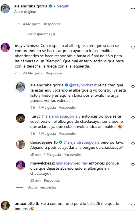 Alejandra Baigorria se defiende.