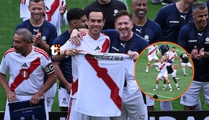 Presidente Jerí participó en partido entre leyendas del fútbol peruano vs. de la Conmebol