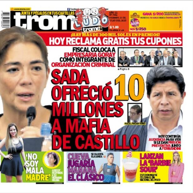 Portada Trome 21/07/2023