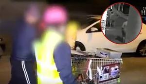 Sujetos incendiaron con bomba molotov cochecito de vendedor de café en SMP: “No es la primera vez” | VIDEO