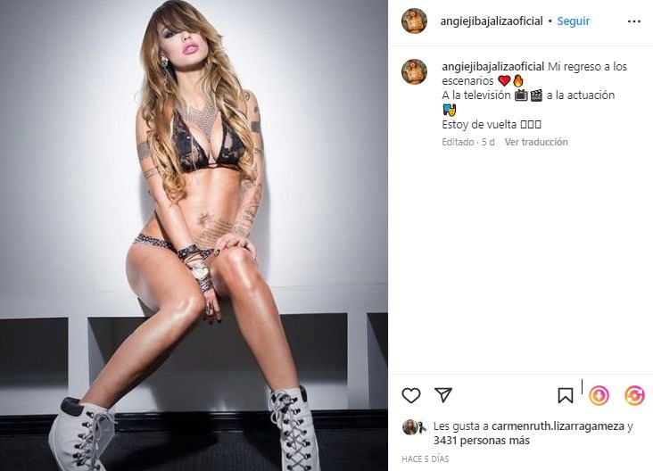 Angie Jibaja anuncia su regreso a los escenarios. (Foto: Instagram)