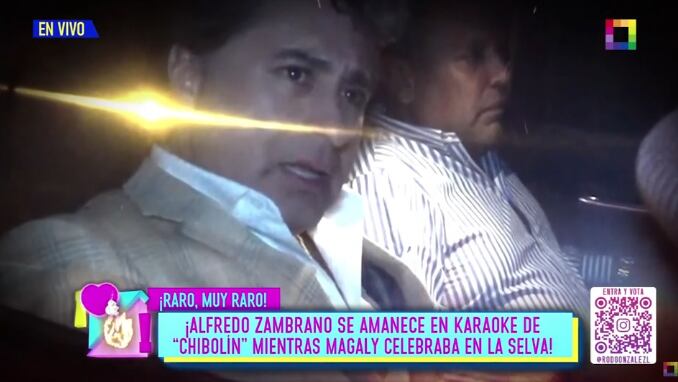 Alfredo Zambrano, esposo de Magaly, captado saliendo solo de karaoke.