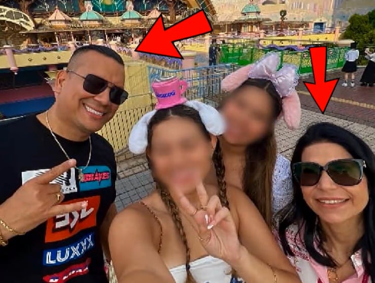 El nuevo galán de Pilar Gasca con su esposa y sus hijas