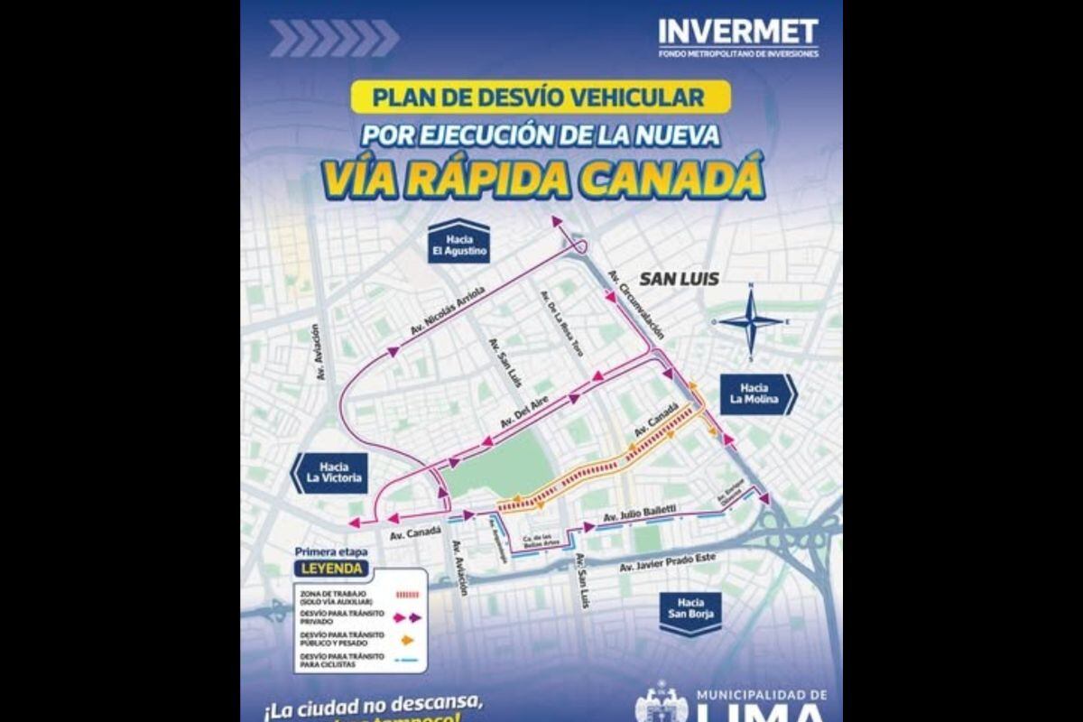 Este es el plan de desvío y las rurtas alternas ante cierre de vía principal (Foto: @canalN)