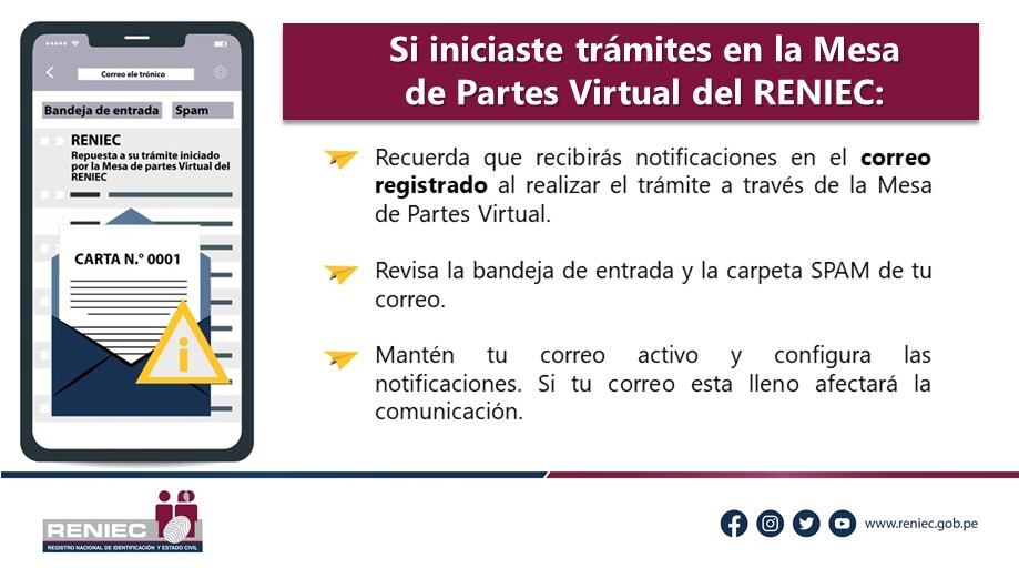 Conoce cómo usar la mesa de partes virtual del Reniec. Foto: Reniec