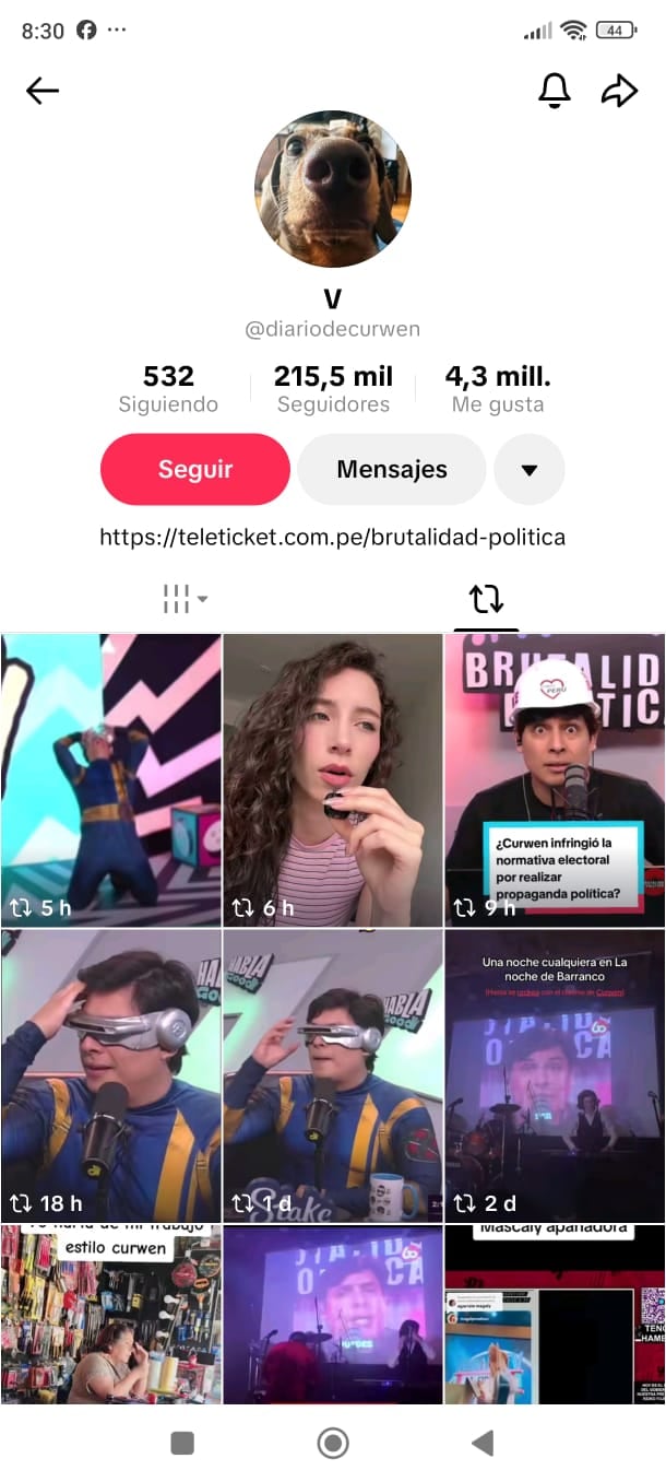 Curwen repostea la publicación de Carla Campos-Salazar negando infidelidad con Alonso Grimaldo.
