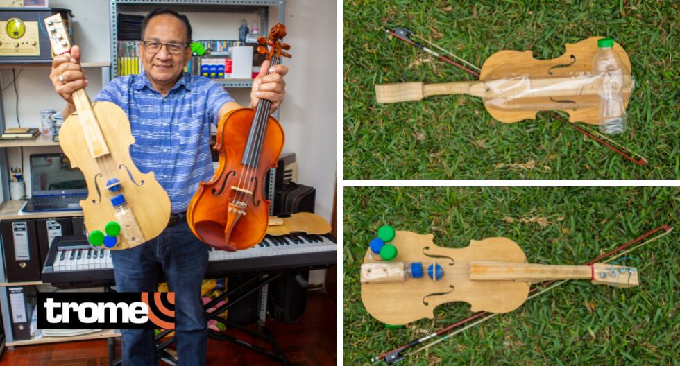Profesor de música diseñó un violín reciclable