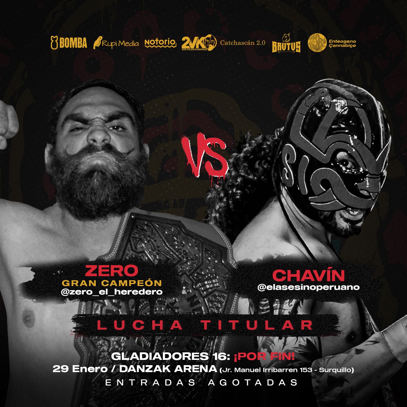 La lucha libre peruana regresa este 13 de febrero con Gladiadores 16: ¡Por fin!. Foto: Gladiadores.