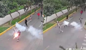 ¡Pánico en La Victoria! Vándalos con cuchillos y bombardas desatan caos en parque lleno de niños