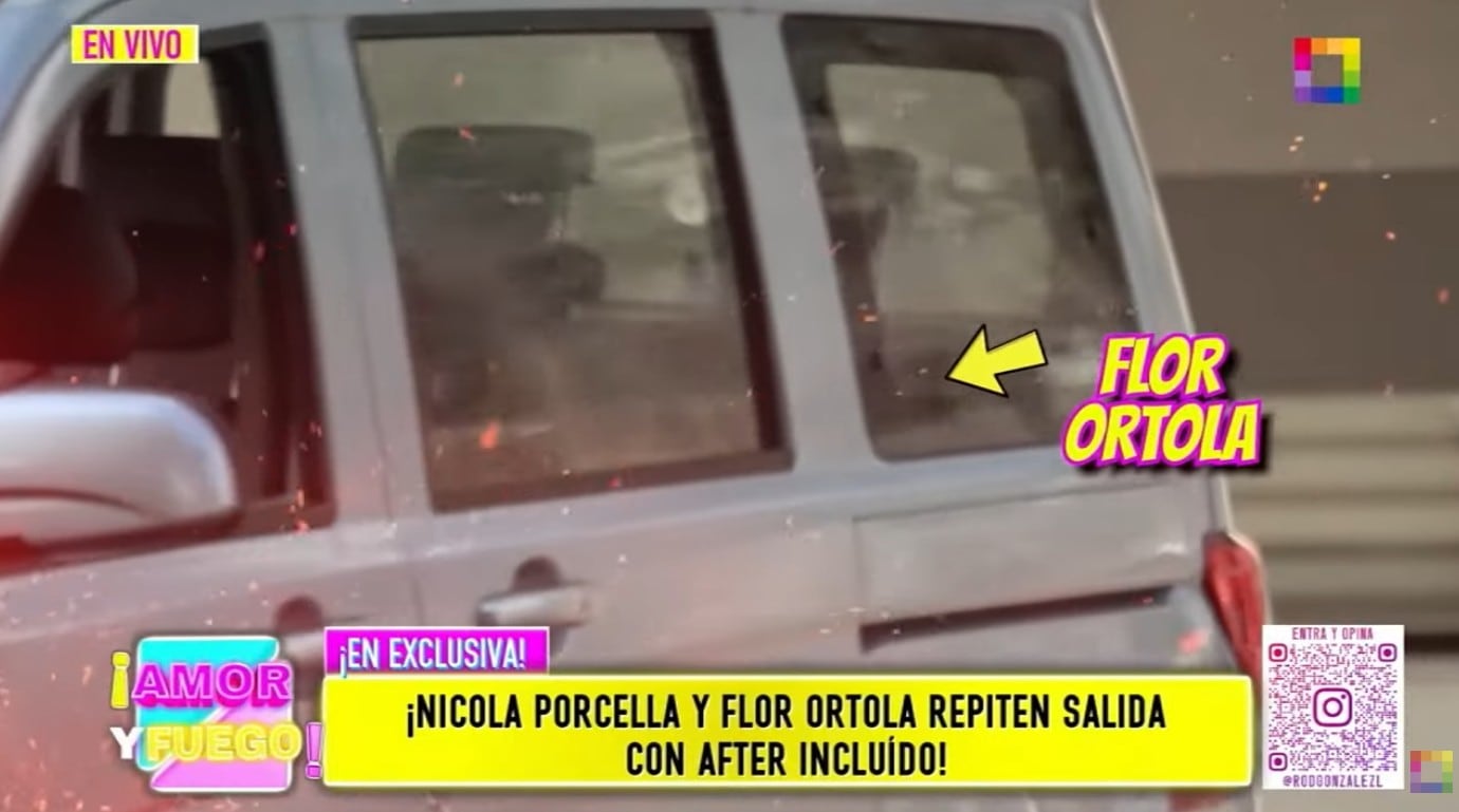Flor saliendo de la casa de Nicola.