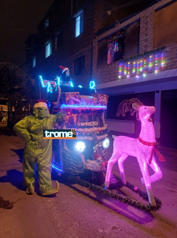 Mototaxi de estilo navideño. El 'Motonoel' y el Grinch de Villa comparten alegría en las calles y en TikTok. (Entrevista: Isabel Medina / Foto: Violeta Ayasta / Trome).