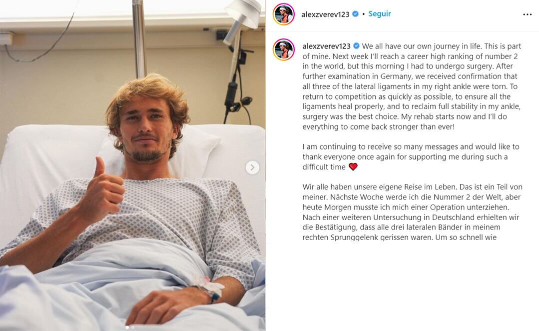 Alexander Zverev agradeció el constante apoyo de los seguidores.