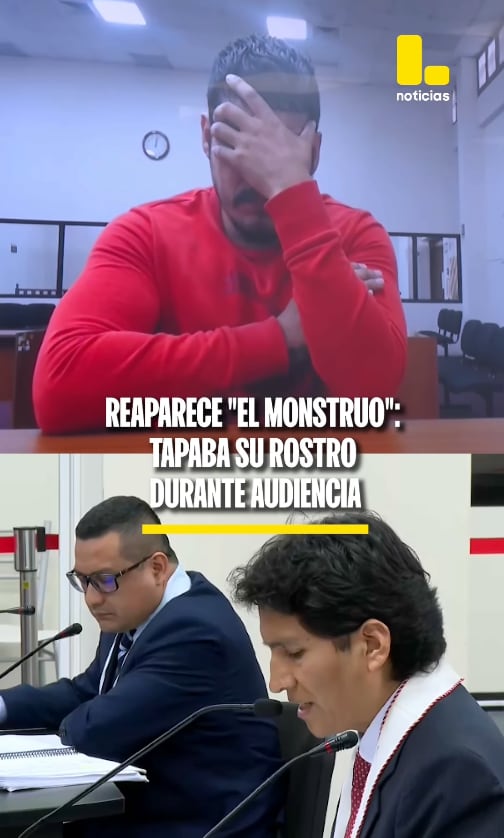 Erick Moreno Hernández, 'El Monstruo', se tapa el rostro en audiencia.