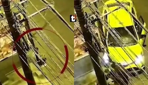 El Agustino: Taxista arrolla a hombre sentado en la vereda | FUERTES IMÁGENES