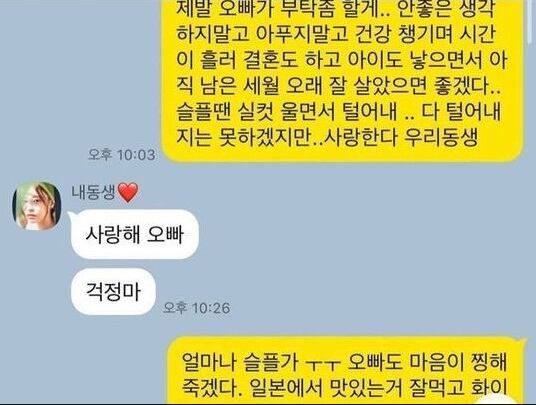Conversación en KakaoTalk fue compartida por el hermano mayor de Goo Hara.