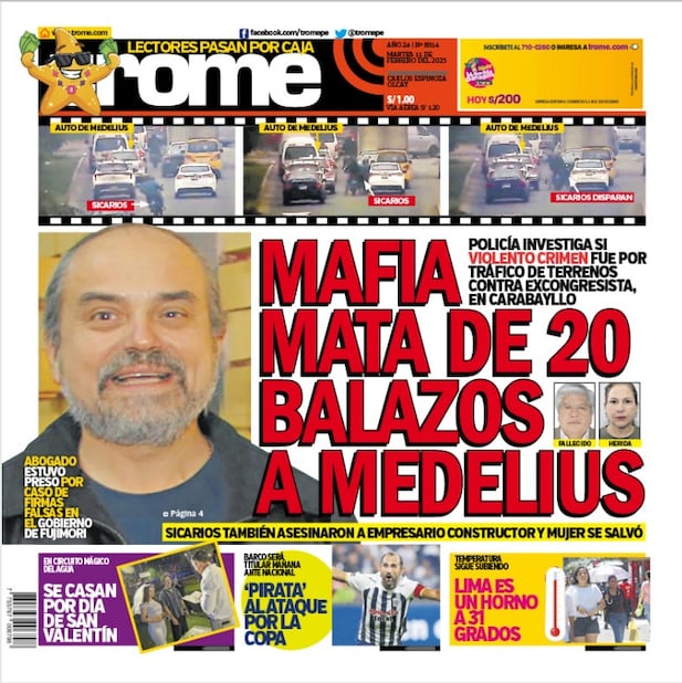 Portada Trome martes 11 de febrero del 2025