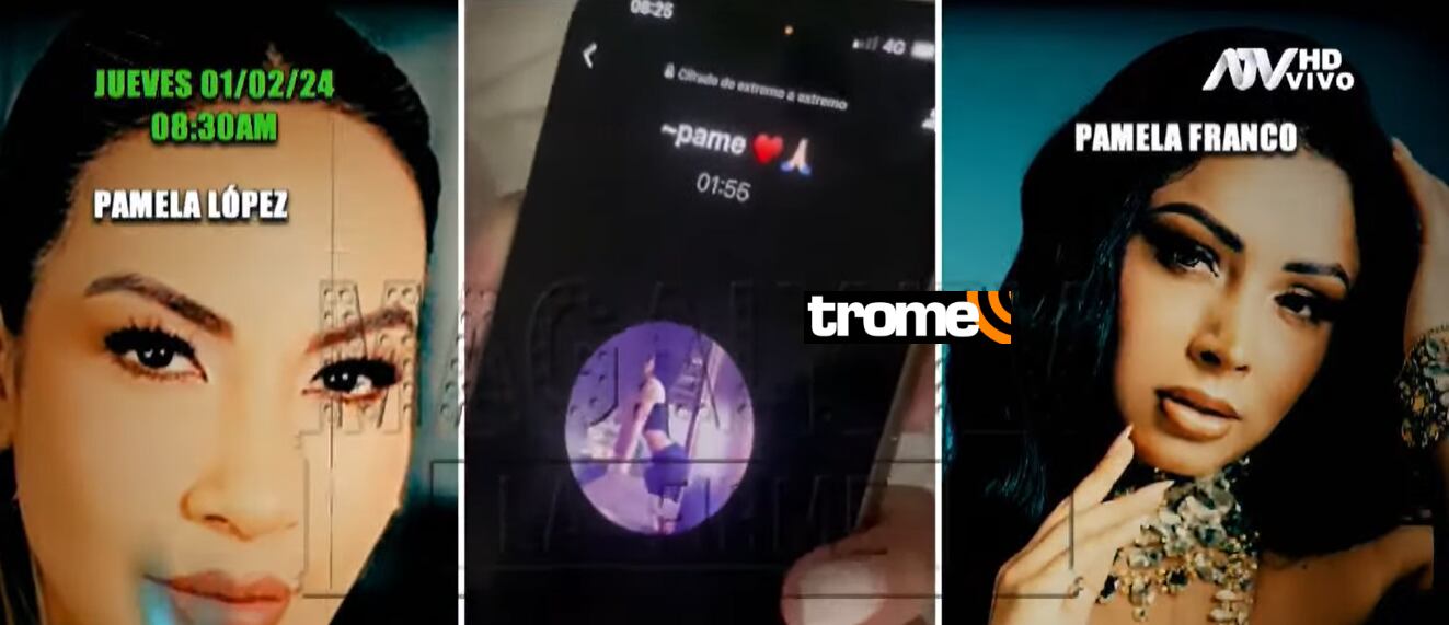 Pamela López revisó el celular de Christian Cueva. Foto: Captura ATV.