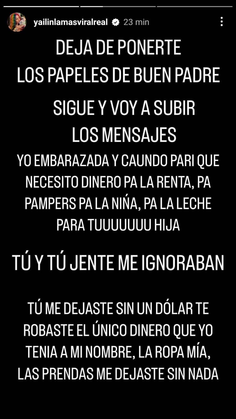 Yailin La Más Viral acusó a Anuel AA de violencia física y ser un mal padre (Foto: Yailin La Más Viral / Instagram)