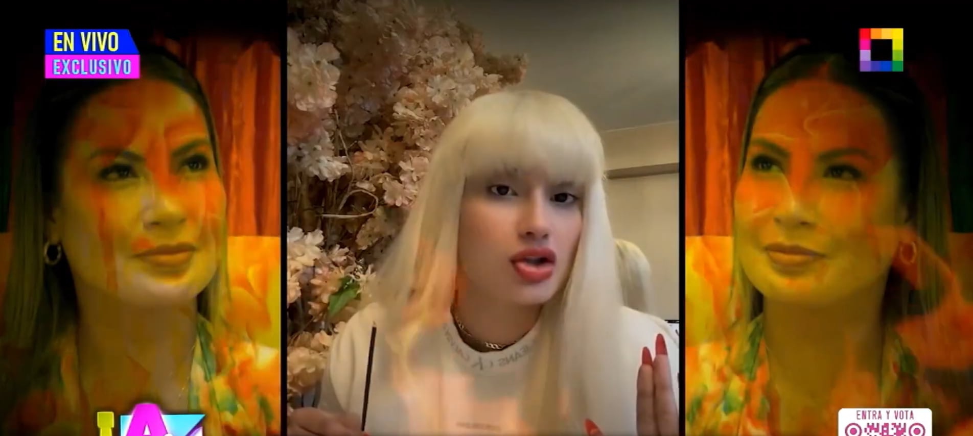 Modelo rubia sale a defenderse y mandar fuertes críticas a Pamela López. (Foto: Willax)