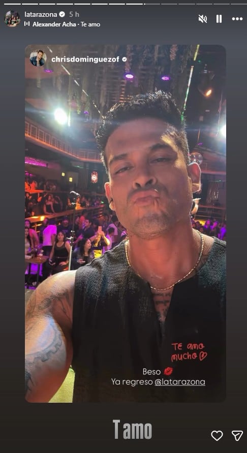 Karla Tarazona y Christian Domínguez se dedican tiernos mensajes.