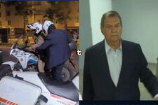 ¡Llegó tarde al debate! Jorge Nieto apareció en moto de la Policía y denuncia bloqueos en su camino