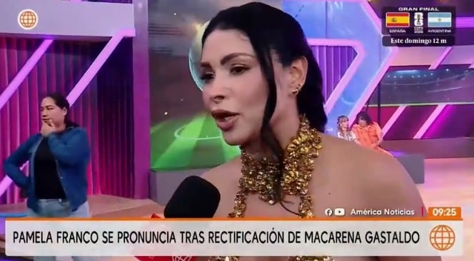 Pamela Franco hace caso omiso a declaraciones de Macarena Gastaldo.