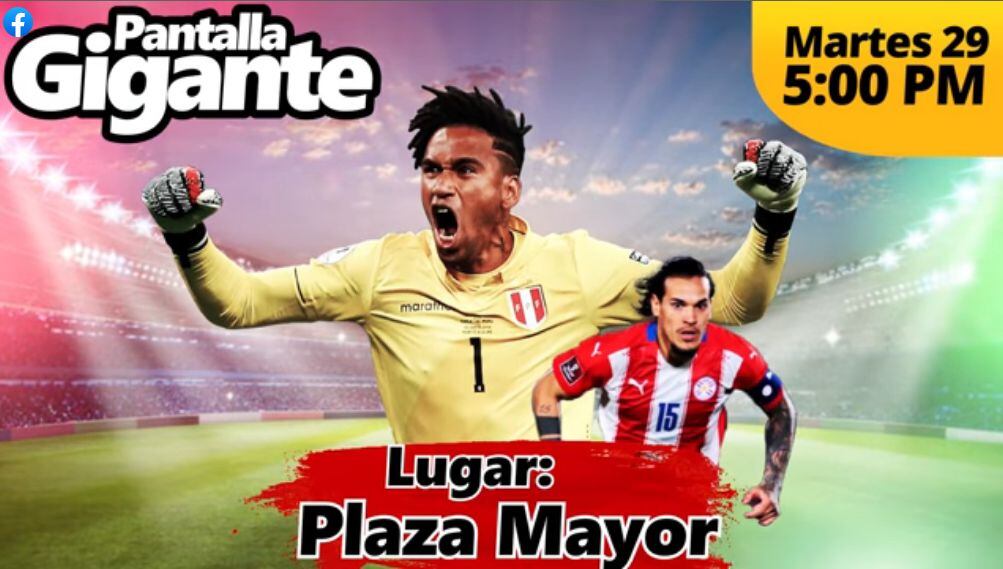 En la Playa Mayor de Puente Piedra se transmitirá en vivo el Perú vs Paraguay.