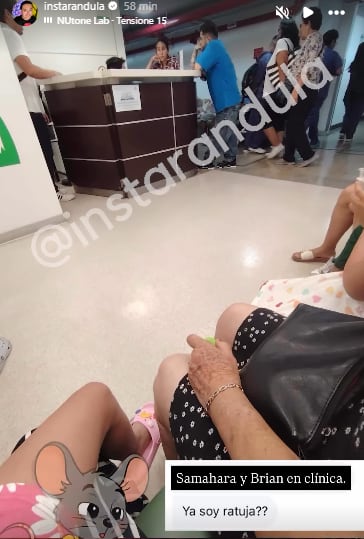 Samahara Lobatón y Bryan Torres juntos en clínica. Foto: Instarándula