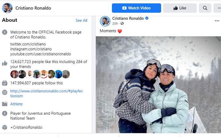 Cristiano Ronaldo insuperable en redes sociales (captura)