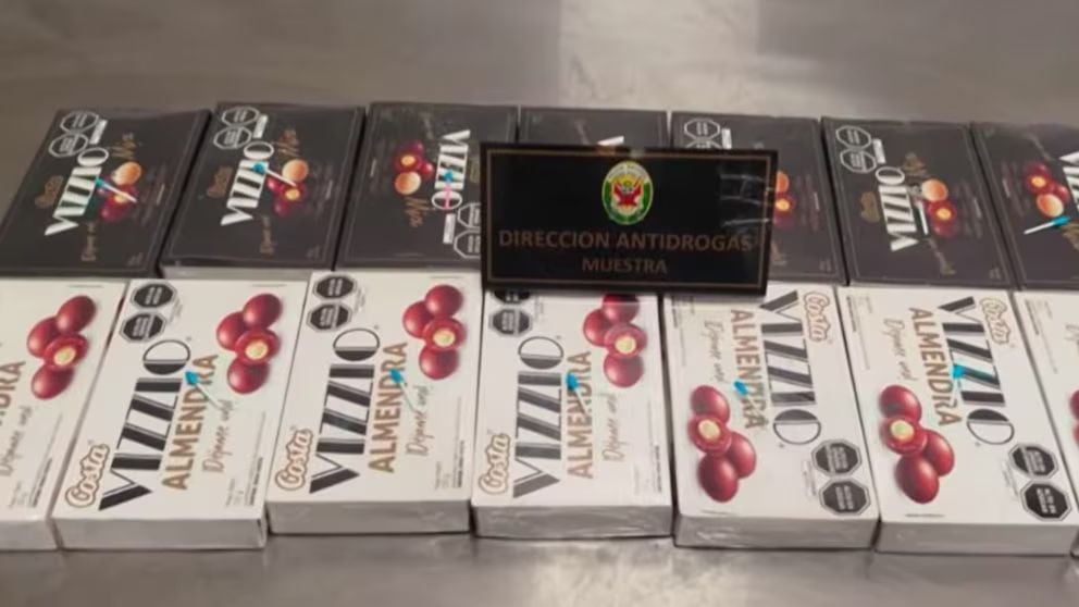 La cocaína estaba camuflada en cajas de chocolate. Foto: Latina