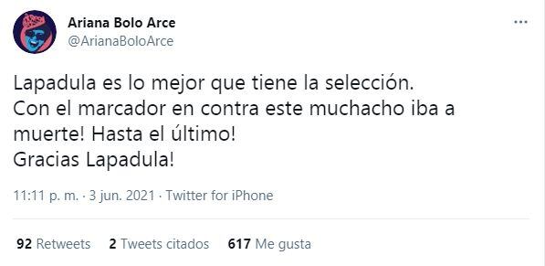 Gianluca Lapadula ovacionado en redes sociales por hinchas peruanos.
