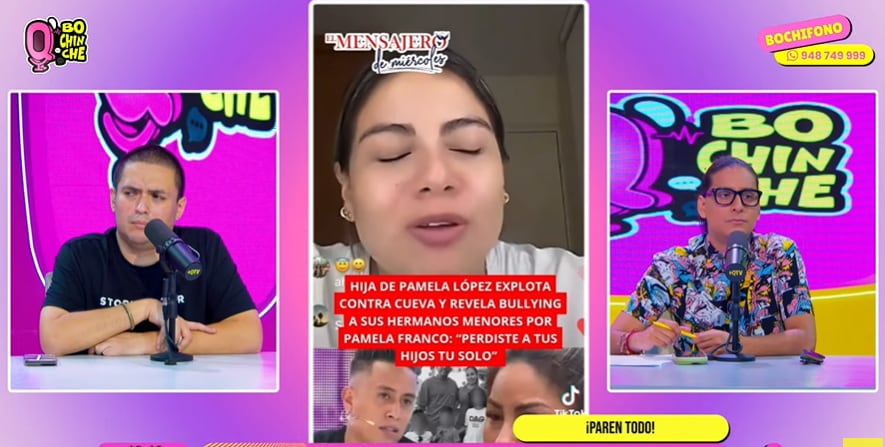 Hija de Pamela López arremete con todo contra Cueva. Foto: Q'Bochinche