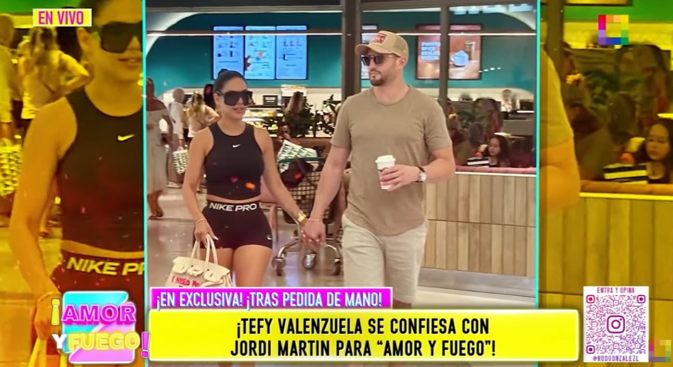 Tefy Valenzuela y su novio son captados.