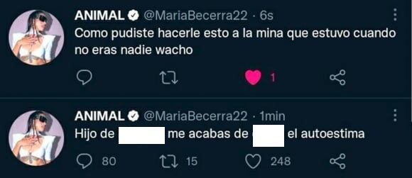 María Becerra lanzó polémicos tweets tras dejar de seguir a Rusherking, su novio. (Foto: @@MariaBecerra22).