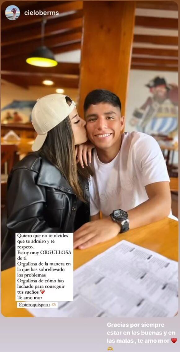 Novia de Piero Quispe le dedica un emotivo mensaje. Foto: Instagram