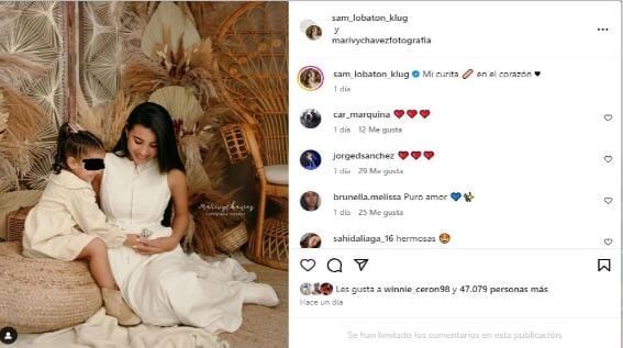Samahara Lobatón miles de 'me gusta', pero limitó los comentarios.