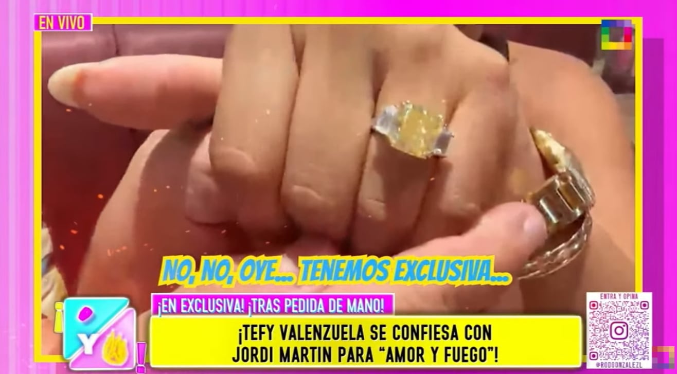 Tefy Valenzuela muestra su anillo de compromiso y confirma que se casará el 2027.