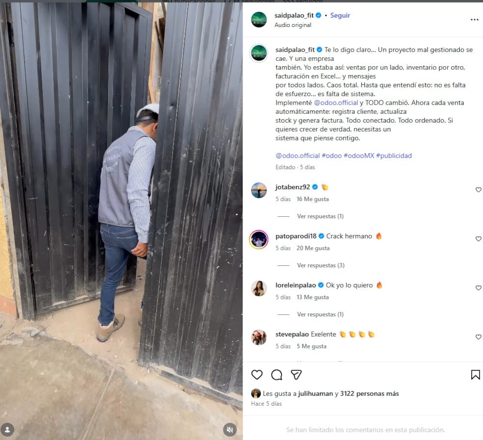 Said Palao limitó los comentarios de su cuenta de Instagram.