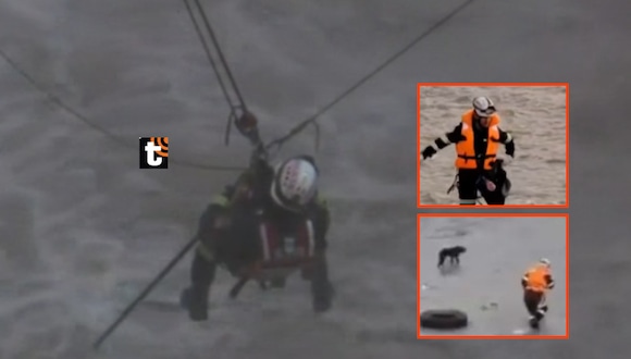 TROME - Suspenden temporalmente búsqueda de policía que fue arrastrado por el río Rímac por salvar a perrito