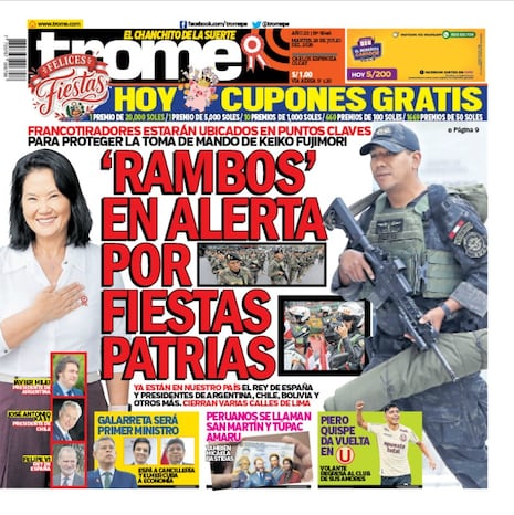 ‘RAMBOS EN ALERTA’ POR FIESTAS PATRIAS