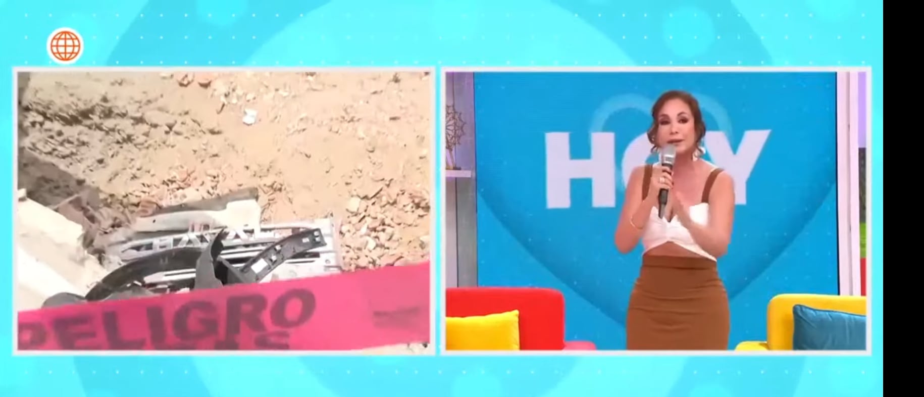 Conductora lamenta que Laura Spoya haya conducido pese al cansancio. (Foto: América TV)